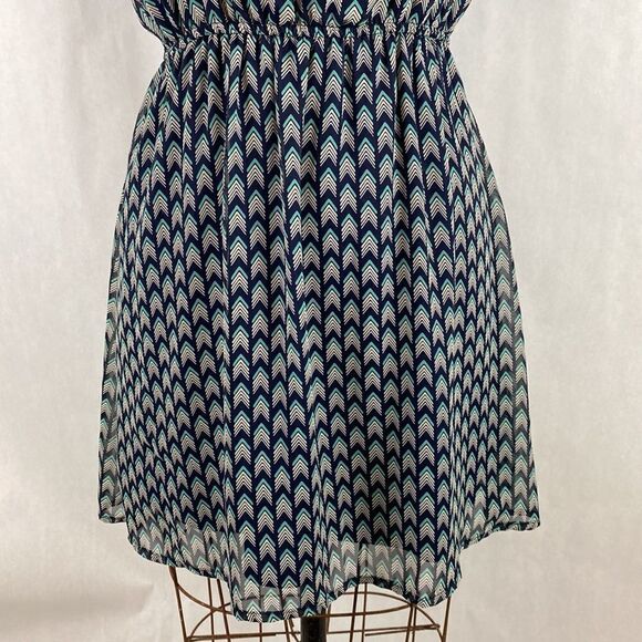 Pink Owl Summer Dress Medium Blue Turquoise Lightweight Flowy - Picture 3 of 14